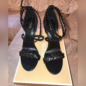 Michael Kors Astrid Braided Faux Leather Sandal